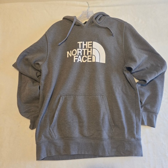 The North Face Mens Gray Hoodie Pullover Logo Front - Large - Picture 1 of 4